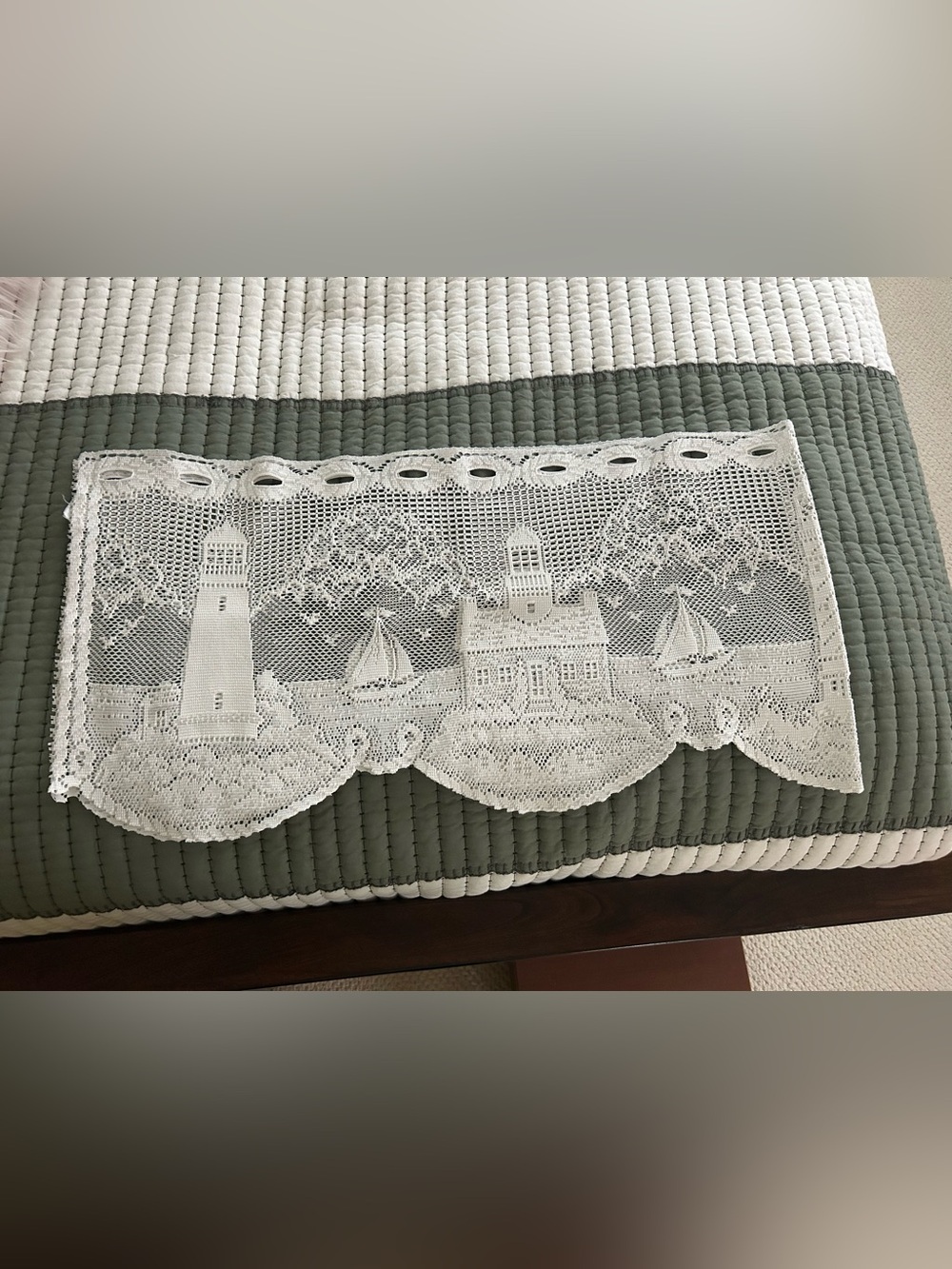 Heritage Lace Lighthouse 60-Inch Wide by 30-Inch Drop Tier, White.